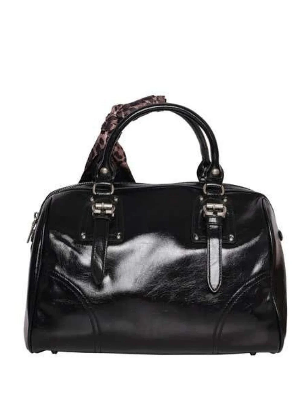 Steve Madden Satchel Handbag with Leopard Scarf